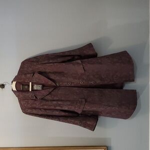 Long Gothic  Wine & Grey Brocade Coat from Lane Bryant-size 14
